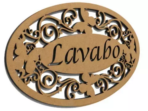 Placa MDF Borboletas Lavabo